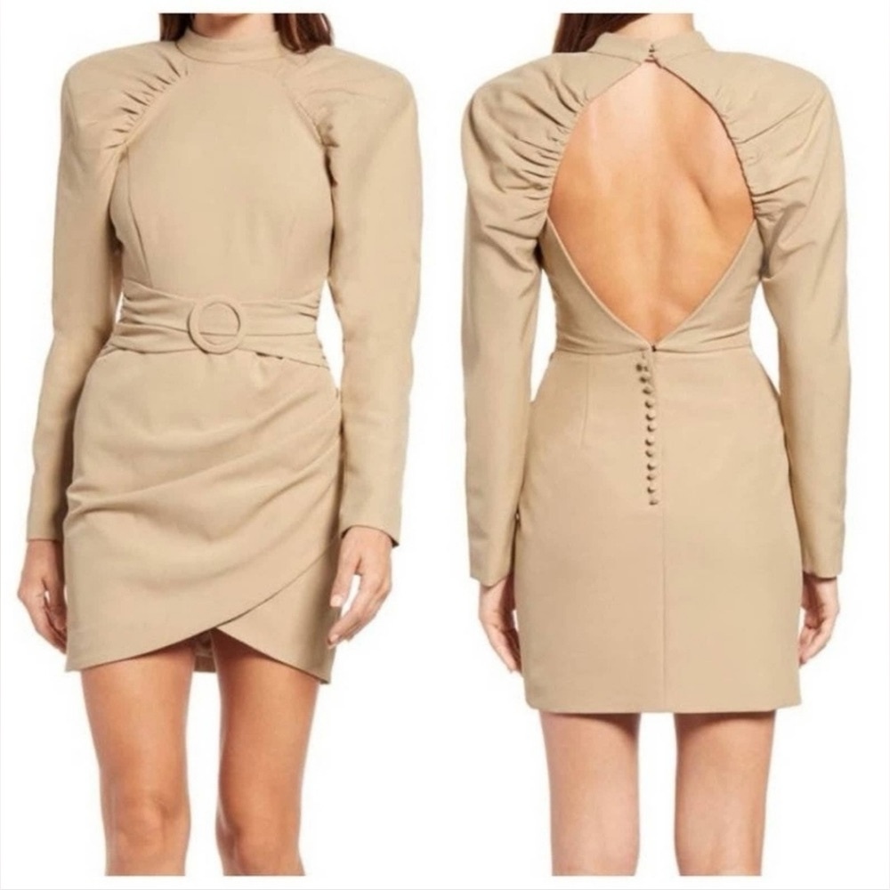 LAVISH ALICE Women's High Neck Pleated Raglan Sleeve Minidress 6